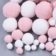 DIY Doll Craft Polyester High-elastic Pom Pom Ball, Round, Pink, 7~29mm(AJEW-R093-01-B04)