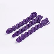 Nylon Thread, Nylon Jewelry Cord for Custom Woven Bracelets Making, Purple, 2mm, about 13.12 yards(12m)/bundle, 10bundles/bag, about 131.23 yards(120m)/bag(NWIR-R002-2mm-7)