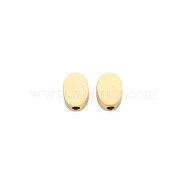 Ion Plating(IP) 304 Stainless Steel Beads, Oval, Real 14K Gold Plated, 8.5x6x3mm, Hole: 1.6mm(STAS-N097-213)