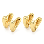 Rack Plating Brass Triangle Hoop Earrings, Lead Free & Cadmium Free, Real 18K Gold Plated, 16.5x5.5mm(EJEW-Q779-02G)