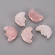 Natural Rose Quartz Beads, No Hole/Undrilled, Moon, 29.5~30.5x21x9.5mm(G-T132-029)