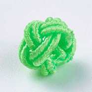 Polyester Weave Beads, Round, Lime, 6.5x4.5mm, Hole: 4mm(WOVE-K001-A10)