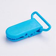Eco-Friendly Plastic Baby Pacifier Holder Clip, Dodger Blue, 43x31x9mm(KY-K001-A01)