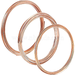 3 Bundle 3 Style Copper Wire, Square, Raw(Unplated), 0.6~1x0.6~1mm, about 19.69 Feet(6m)/bundle, 1bundle/style(FIND-BC0003-63)