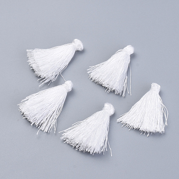 Polyester Tassel Pendant Decorations, White, 42~45mm