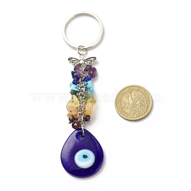 Natural & Synthetic Gemstone Beaded & Handmade Lampwork Pendants Keychain(KEYC-JKC00344-01)-6