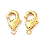 Brass Lobster Claw Clasps, Long-Lasting Plated, Lead Free & Cadmium Free, Rack Plating, Real 24K Gold Plated, 10x6x2.5mm, Hole: 1.1mm(KK-H532-17A-G)