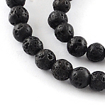 nat&uuml;rliche gef&auml;rbte Lavastein Edelstein runde Perlenstr&auml;nge, schwarz, 6 mm, Loch: 1 mm, &uuml;ber 62 St&uuml;cke / Strang, {1 Zoll(G-R293-03)