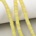 Natural Lemon Jade Beads Strands, Smooth Rondelle, 6.5x2.5mm, Hole: 1.1mm, about 167pcs/strand, 14.88''(37.8cm)(GG-CBAC08A-A03-01)