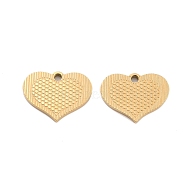 Ion Plating(IP) 304 Stainless Steel Pendants, Heart Charm, Golden, 12.5x17x1.5mm, Hole: 1.8mm(STAS-S140-26G)