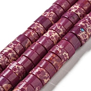 Synthetic Imperial Jasper Dyed Beads Strands, Disc, Heishi Beads, Medium Violet Red, 6~6.5x3~3.5mm, Hole: 1.2mm, about 107pcs/strand, 14.88''~14.96''(37.8~38cm)(G-D077-D01-01C)