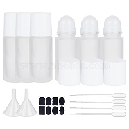 DIY Essential Oil Bottle Kits, with Frosted Glass Essential Oil Empty Perfume Bottle, Plastic Funnel Hopper & Pipettes, Chalkboard Sticker Labels, White Lid, 3.8x11.1cm, Capacity: 50ml, 6pcs/set(DIY-BC0011-39A)