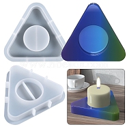 DIY Silicone Molds, for Candlestick Making, Resin Casting Pendant Molds, For UV Resin, Epoxy Resin Molds Making, Triangle, White, 140x160x24mm, Inner Diameter: 125x138mm(DIY-G041-05)