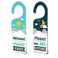 Acrylic Notice Door Hanger Sign, Public Warning Sign, Please Wash Your Hands, Sun, 240x90x5mm, 2pcs/set(AJEW-WH0501-019)