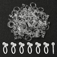 Plastic Clip-on Earring Findings, with Loop, for Non-Pierced Ears, Clear, 10.5x7mm(KY-YW0001-45)