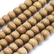 Natural Camphor Wood Beads Strands, Round, Dyed, 10mm, Hole: 1mm, about 39pcs/strand, 15.55 inch(39.5cm)(WOOD-P011-10-10mm)