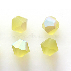 Preciosa&reg Crystal Beads, Czech Crystal, Bicone(451 69 302 Rondelle), 80250 20019 Acid Yellow AB Matt, 3mm(X-PRC-BA3-80250-20019)