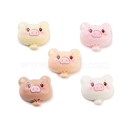 Opaque Resin Decoden Cabochons, Pig Balloon, Mixed Color, 13.5x11.5x6mm(RESI-H165-11)