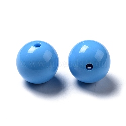 Solid Chunky Bubblegum Acrylic Beads, Round, Turquoise, 20mm, Hole: 3mm, about 112pcs/500g(MACR-I026-20mm-11)