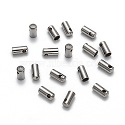 Tarnish Resistant 304 Stainless Steel Cord Ends, Tube, Stainless Steel Color, 8x4mm, Inner Diameter: 3mm(STAS-E033-1)