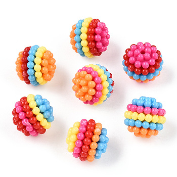 ABS Plastic Beads, Waxberry, Mixed Color, 14x13mm, Hole: 1.5mm