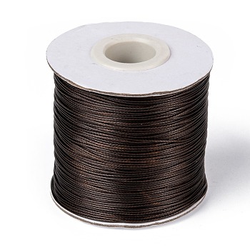 Waxed Polyester Cord, Bead Cord, Coconut Brown, 0.5mm, about 169.51~174.98 Yards(155~160m)/Roll