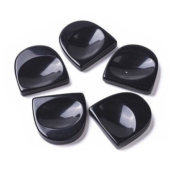 Natural Obsidian Massager, Worry Stone for Anxiety Therapy, Half Round, 45x44x8mm