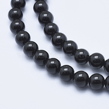 Natural Black Tourmaline Beads Strands(G-E444-27-6mm)-3