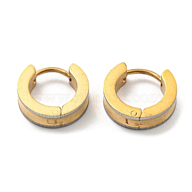 304 Stainless Steel Textured Hoop Earrings(EJEW-P230-01A-G01)-2