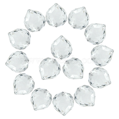 Clear Faceted Ball-Shaped Glass Pendants(X-GR20X23MMY-1)-3
