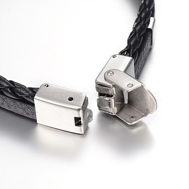 Кожаные браслеты плетеного шнура(X-BJEW-E324-A05)-4