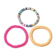 3Pcs 3 Colors Polymer Clay Disc Beaded Stretch Bracelet Sets(BJEW-JB10439-01)-3