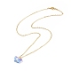 5 pièces 5 colliers pendentif papillon en verre de couleur sertis de chaînes de câble en laiton pour les femmes(NJEW-JN04091)-4