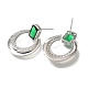 Brass Cubic Zirconia & Glass Stud Earrings(EJEW-M048-01P)-2