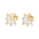 Rack Plating Brass Enamel Stud Earrings for Women(EJEW-G311-02G)-1