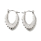 304 Stainless Steel Oval Hoop Earrings for Women(EJEW-S227-70P)-1