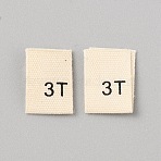 Cotton Sewing Size Label, Craft Labels, for Clothing Sewing, Rectangle with Number, 3, 35x12~13x0.3mm, 200pcs/bag(DIY-WH0578-36B)