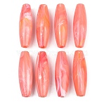 Opaque Acrylic European Beads, Rice, Large Hole Bead, Light Coral, 60.5x18.5mm, Hole: 6mm, about 41pcs/500g(OACR-G064-08A)