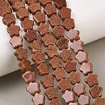 Synthetic Goldstone Beads Strands, Star, 8x8x4mm, Hole: 0.7mm, about 48pcs/strand, 13.94''(35.4cm)(GG-CBA199E-C01-01)