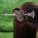 Antique Silver Viking Hair Sticks Hair Pin, Ladies Retro Hair Accessory, Rose Sword Hair Sticks, Insects, 180mm(PW-WG2F806-24)