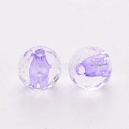 Transparent Acrylic Beads, Round, Faceted, Lilac, 6x5.5mm, Hole: 1.4mm, about 4160pcs/500g(TACR-S154-11A-47)