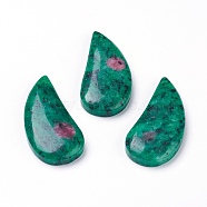 Natural Ruby in Zoisite Pendants, teardrop, 43~43.5x20x6.5mm, Hole: 1.4mm(X-G-F579-02)