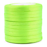 Single Face Satin Ribbon, Polyester Ribbon, Green Yellow, 1/4 inch(6mm), about 25yards/roll(22.86m/roll), 10rolls/group, 250yards/group(228.6m/group)(RC6mmY057)