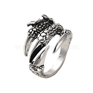 Tibetan Style Alloy Rings, Claw For Men, Antique Silver, US Size 8 3/4(18.7mm)(RJEW-R140-01A-AS)