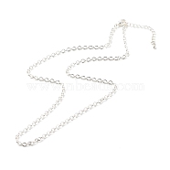 304 Stainless Steel Chain Necklaces, with Lobster Claw Clasps, Silver, 17.9 inch(45.5cm)(NJEW-JN03523-02)