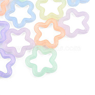Transparent Luminous Acrylic Pendants, with Glitter Powder, Star, Mixed Color, 29.5x30.5x5mm, Hole: 1.8mm(X-TACR-T007-12)