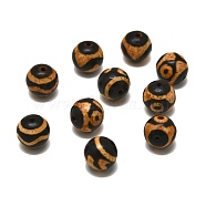 Tibetan Style dZi Beads, Natural Agate Beads, Dyed, Round, Mixed Patterns, 9.5~10.5mm, Hole: 1.4~1.6mm(TDZI-D010-03B-06)