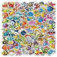Ocean Theme PVC Waterproof Sticker Labels, Self-adhesive Decals, for Suitcase, Skateboard, Refrigerator, Helmet, Mobile Phone Shell, Sea Animals, 60~80mm, 104pcs/set(OCEA-PW0001-06)