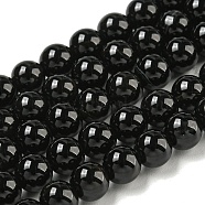Natural Black Onyx Round Bead Strands, Dyed, 6mm, Hole: 1mm, about 62pcs/strand, 15.7 inch(G-R198-6mm)