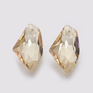 K9 Glass Rhinestone Pendants, Imitation Austrian Crystal, Faceted, Golden Shadow, 26~27x16x8.5~10mm, Hole: 1.2~1.6mm(GLAA-K034-D05)